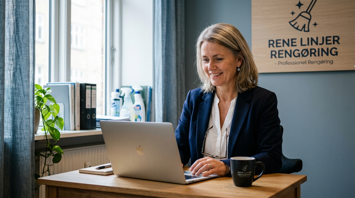 Virksomhedsejer ved sin arbejdsplads